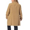 Agnes Orinda Women's Plus Size Stand Collar Buttons Long Sleeve Raw Hem Long Denim Jackets - 4 of 4