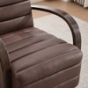 PAGED Swivel Accent Chair Channel Tufted Lounge Reading Chair with Solid Wood Armrests, Single Sofa Armchair for Living Room - 4 of 4