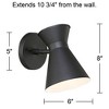 John Timberland Vance Mid Century Modern Wall Light Sconce Black Hardwire 6" Fixture LED Swivel Head for Bedroom Bathroom Vanity Reading Living Room - 4 of 4
