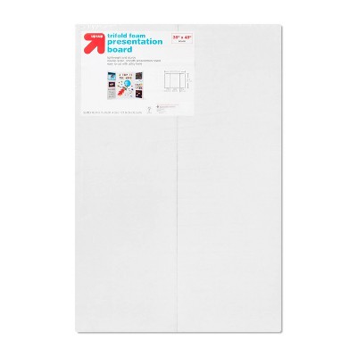 36"x48" Large Tri-Fold Foam Presentation Board White - up&up™: Corrugated Paper, 0.24" Thick, Poster Display Board