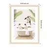 Kate and Laurel Penguins in Palms Bath by Amy Peterson Framed Wall Art Print, 20 x 26, Woodgrain Stripe Blonde - 2 of 4