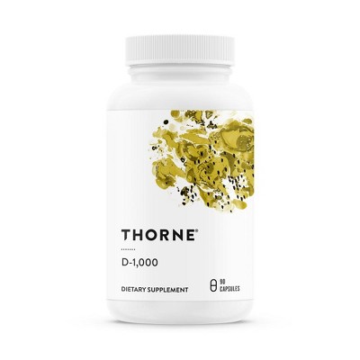 Thorne Research - Vitamin D-1000 - Vitamin D3 Supplement (1,000 IU) for Healthy Bones and Muscles - 90 Capsules