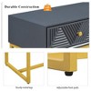 PAGED Modern Gold Metal Console Table with Diagonal Stripe Drawers, Narrow Entryway Sofa Table with Storage, Sofa Tables Narrow Long - 4 of 4