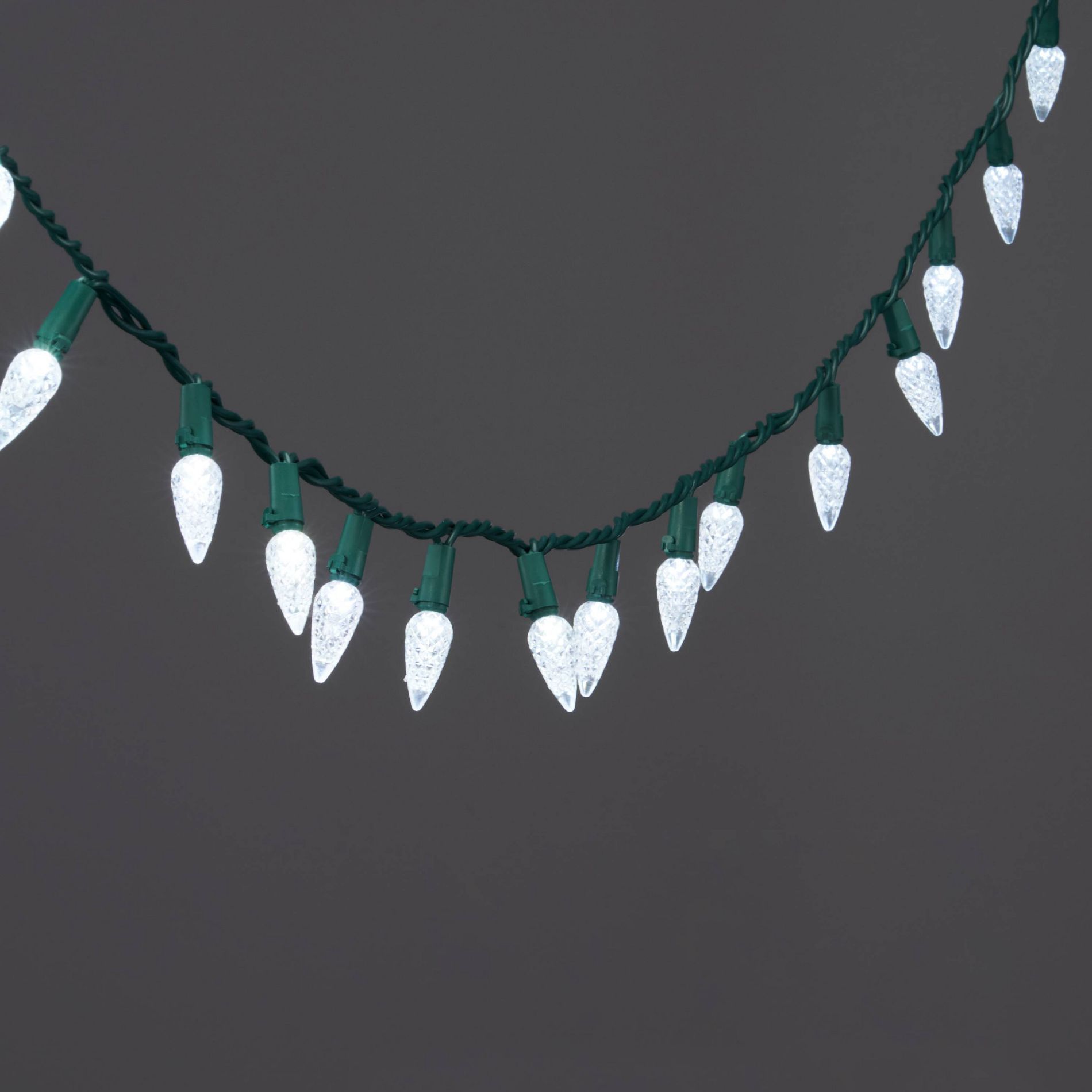 150ct LED C6 Faceted Christmas String Lights Spool with Green Wire - Wondershop™