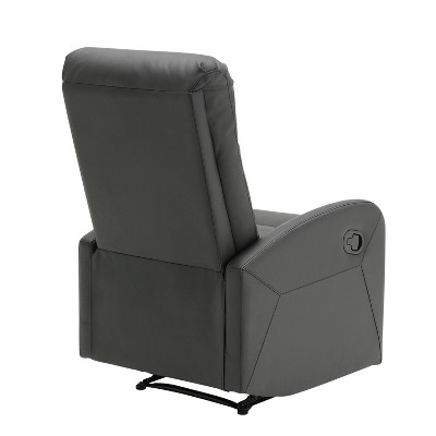 Dormi 24.5" Black Faux Leather Contemporary Recliner Chair
