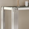 KIGFTSOD Top & Bottom Double Layer Tempered Glass Console Table with Mirror-Finished Stainless Steel Frame - 4 of 4