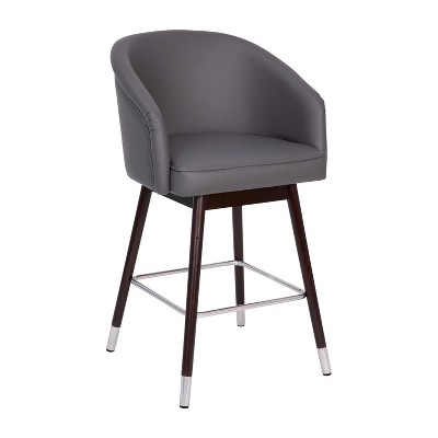 Emma and Oliver Upholstered  Counter Height Dining Stool with Wood Frame
