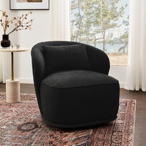 KINWELL Modern Boucle Upholstered 360° Swivel Accent Chair - 1 of 4