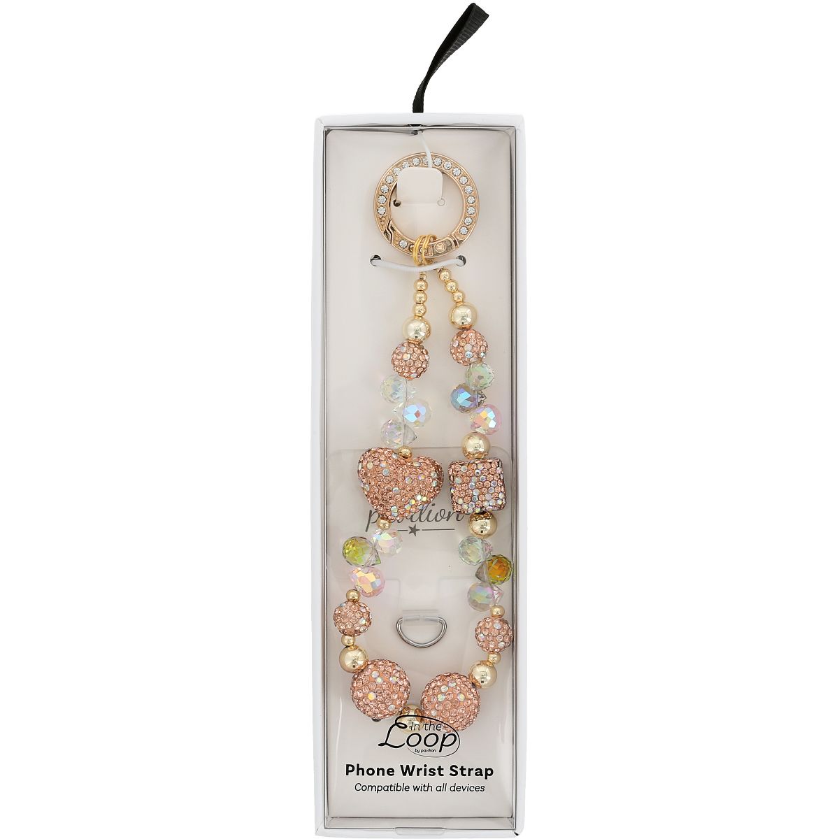 Pavilion Gift Company - Champagne Crystal Wristlet - Beaded Hands-Free Gold Wrist Strap - Cell Phone Accessories - thumbnail 6