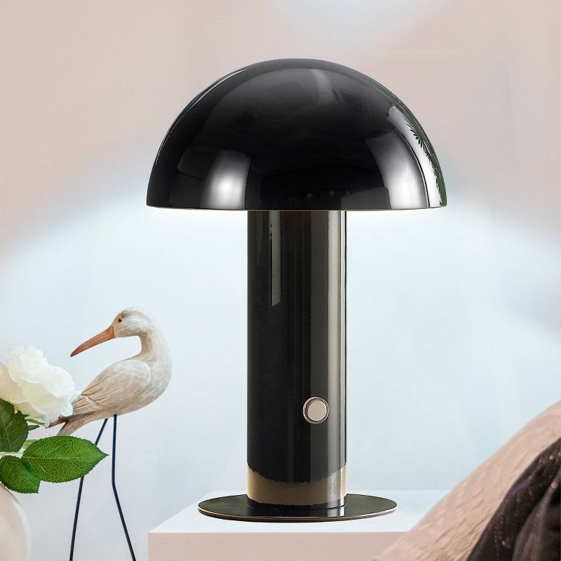 10.75" Boletus Contemporary Bohemian Rechargeable/Cordless Iron LED Mushroom Table Lamp - JONATHAN Y, 5 of 11