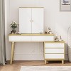 Vanity Desk Makeup Vanity with Large Mirror, 6 Storage Drawers, 3 Color Adjustable Lighting, Open Shelves, Brightness Control, Natural - 4 of 4