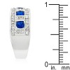 Slickblue Women's Stunning Blue and Clear Fashion Ring, 1.1 Ct Cubic Zirconia, Rhodium Finish, Size 5-10 - 4 of 4