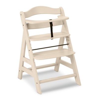 Hauck Alpha+ Grow Along Adjustable Wooden High Chair Seat w/ 5 Point Harness & Bumper Bar for Baby & Toddler Up to 198 lbs