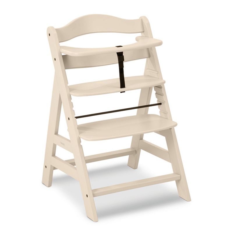 Hauck Alpha+ Grow Along Adjustable Wooden High Chair Seat w/ 5 Point Harness & Bumper Bar for Baby & Toddler Up to 198 lbs, 1 of 11