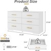 QingMoon Modern 6 Drawer Double Dresser,  Accent Wood Storage Cabinet for Bedroom, Living Room and Entryway - 3 of 4