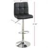 RISOKEYS Red Faux Leather Bar Stool - Set of 2 Counter Height Chairs with Adjustable Height for Kitchen Island - 3 of 4