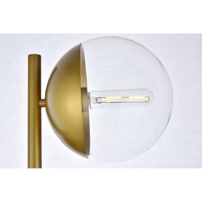 Eclipse 3-Light Brass Floor Lamp with Clear Glass Shades