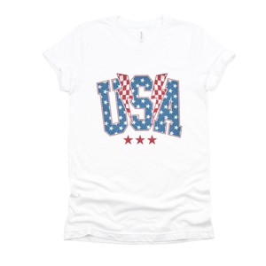 Simply Sage Market USA Checkered Lightning Short Sleeve Tee - 1 of 4