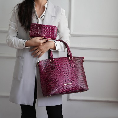 MKF Collection Croc-Embossed Tote Bag with Wristlet Set, Liora | MKF Collection by Mia K - Royal Blue — фото 2