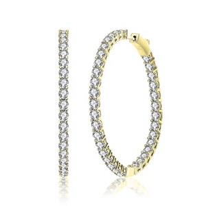 Guili Big Hoop Earrings with Colored Cubic Zirconia in Green, Red, Blue, Gold, Pink, and White, Featuring a Bold Design, Perfect for Statement Looks - 1 of 3