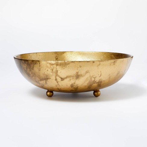 Cipher 15.5 Diameter Aluminum Decorative Bowl - Gold