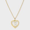 14K Gold Dipped Butterfly Heart Necklace - Gold - 2 of 4