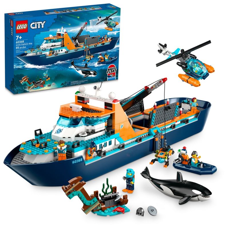 LEGO City Arctic Explorer Ship Floatable Building Toy Set 60368, 1 of 8