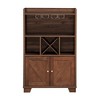 Wine Bar Cabinet With Wine Rack & Glass Holder, X-shaped Design Farmhouse Coffee Bar Cabinet, Sideboard Buffet Cabinet - 3 of 4