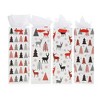 Bright Creations 12 Pack Christmas Wine Gift Bags with Tissue Paper, Christmas Tree and Reindeer - 3 of 4