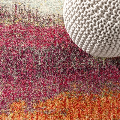 Luxe Soft Weave Abstract Cream & Pink Synthetic Area Rug