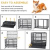 COZONY 37 Inch Heavy Duty Metal Dog Crate Double Door Folding Pet Cage with Wheels and Removable Tray - 3 of 4