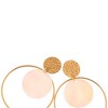 Anna-Kaci Gold Tone Textured Stud Earrings with Hoop and Disc Detail - 2 of 4