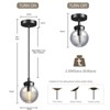 CityFurn 1-Light Modern Ribbed Glass Globe Kitchen Island Pendant Light - 4 of 4