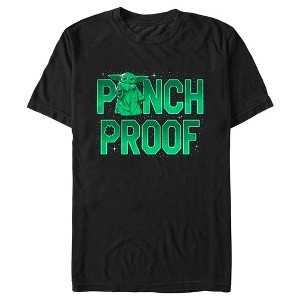 Men's Star Wars: The Mandalorian Grogu St. Patrick's Day Galaxy Stars Pinch Proof T-Shirt - 1 of 4
