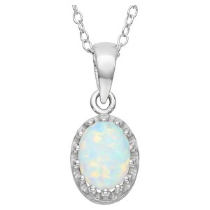 1 1/5 TCW Tiara Opal Crown Pendant in Sterling Silver, Women