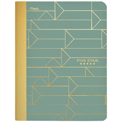 Composition Notebook College Ruled Metallic Geo Green Linear - Five Star