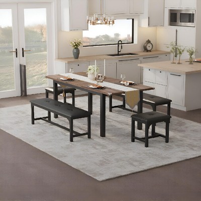 walnut color plate + black iron frame