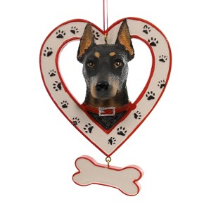 Kurt S. Adler 4.5 Inch Dog In Heart W/ Bone Canine Best Friend Tree Ornaments - 1 of 2