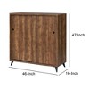 Royal Hampton Wooden Shoe Cabinet with 2 Sliding Doors and Splayed Legs, Oak Brown - 3 of 4