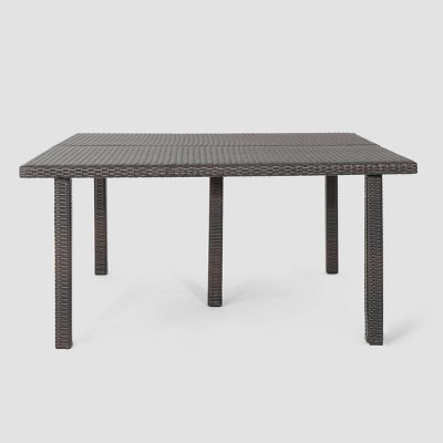 Fiona Square Wicker Dining Table - Brown - Christopher Knight Home: Weather-Resistant, Seats 8