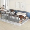 Twin Over Full Bunk Bed with Storage Drawers & Convertible Solid Wood Frame, Space-Saving for Kids or Teens-3irtyhousy - 3 of 4