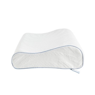 White Contour Memory Foam Pillow with Cooling Cover