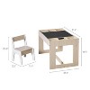 LuxenHome Drawing and Activity Board Children Table with 2 Chairs Set Brown - 4 of 4