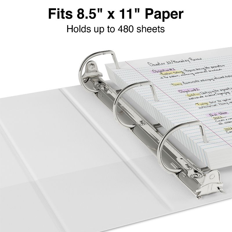 MyOfficeInnovations Standard 2" 3-Ring View Binders White 6/Carton (26444CT) 2661486, 5 of 9