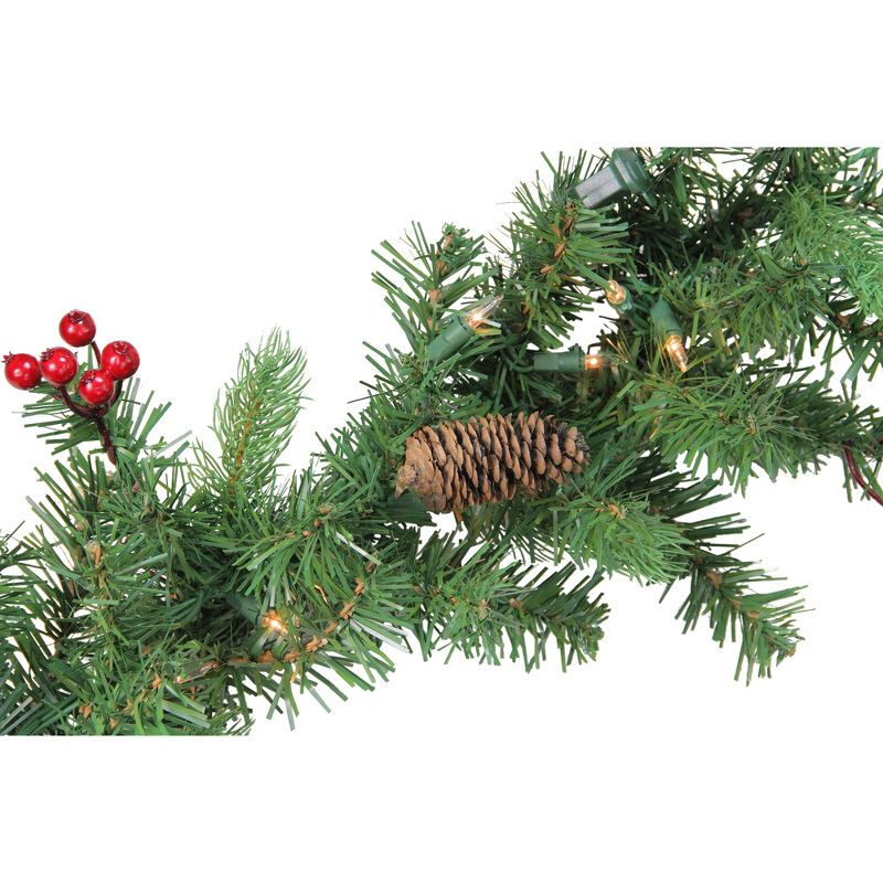 Northlight Real Touch™️ Pre-Lit Noble Fir with Berries Artificial Christmas Garland - 9' x 10" - Clear Lights, 3 of 6