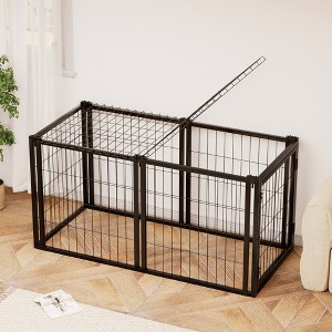 Ridstar 47.2 in. W Black Dog Crate with Top For Small Medium Dogs - 1 of 4