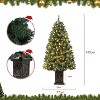 145cm Artificial Christmas Tree with 300 LEDs, Christmas Tree Lighting Warm White 8 Modes, Foldable Metal Frame and Stand (Black Pot ) - 3 of 4