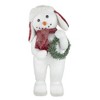 Northlight Frosted Snowman with Wreath Christmas Figure - 16" - 4 of 4
