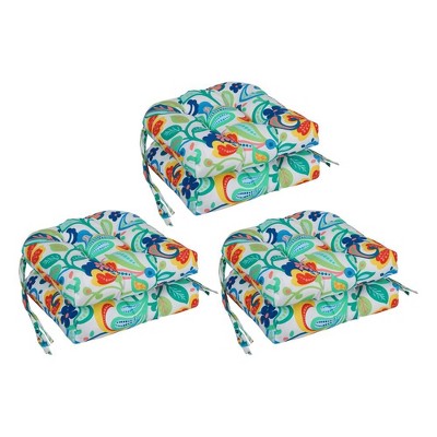 Blazing Needles, 16-inch Spun Polyester Outdoor U-shaped Tufted Chair Cushions (Set of 6)