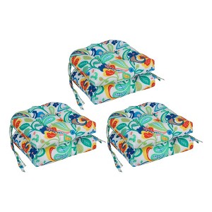 Blazing Needles, 16-inch Spun Polyester Outdoor U-shaped Tufted Chair Cushions (Set of 6) - 1 of 2